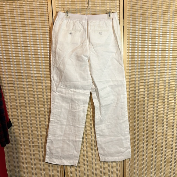 Charter Club Pant Shop Linen Cotton Drawstring Waistband Winter White Pants 8 - Picture 8 of 14
